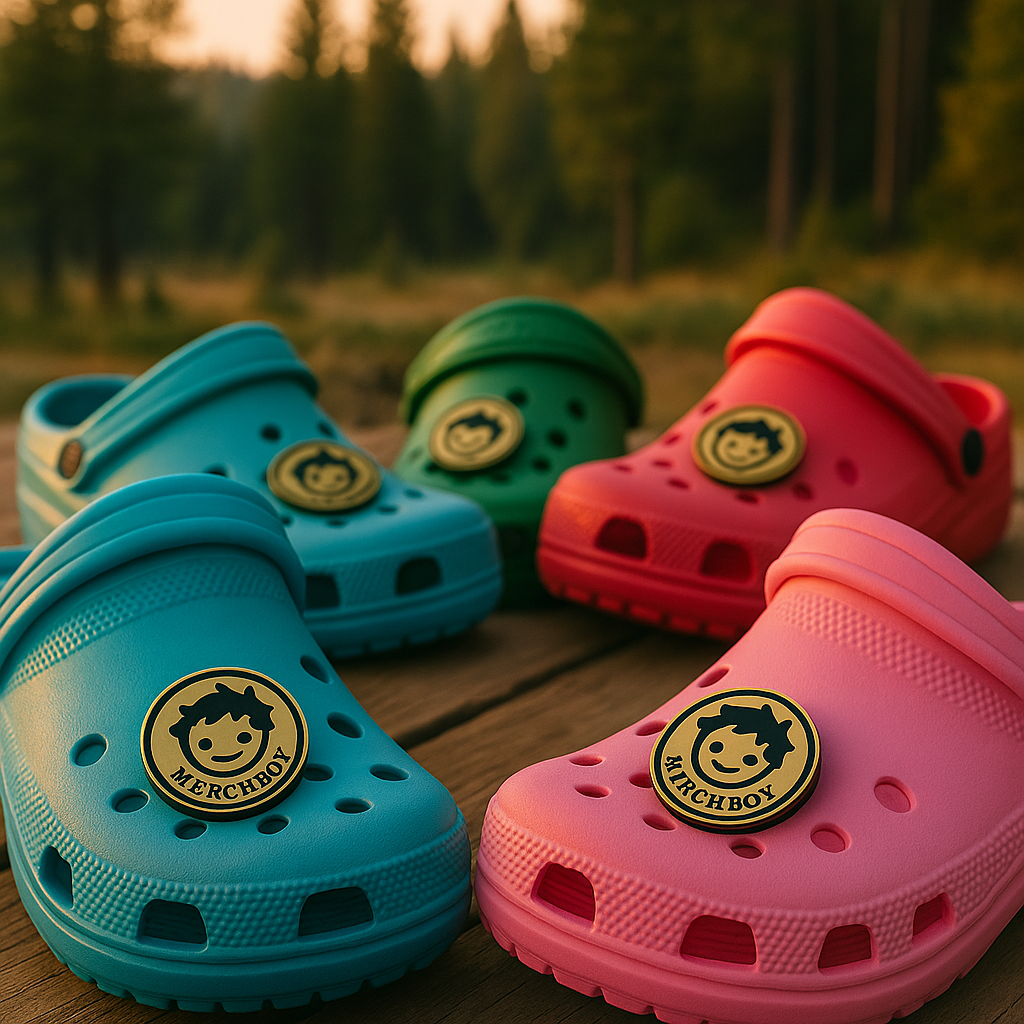 Merchboy Croc Pins: Wear Your Brand. Everywhere.