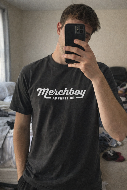 Founder's Script Tee – Graphite Black or white